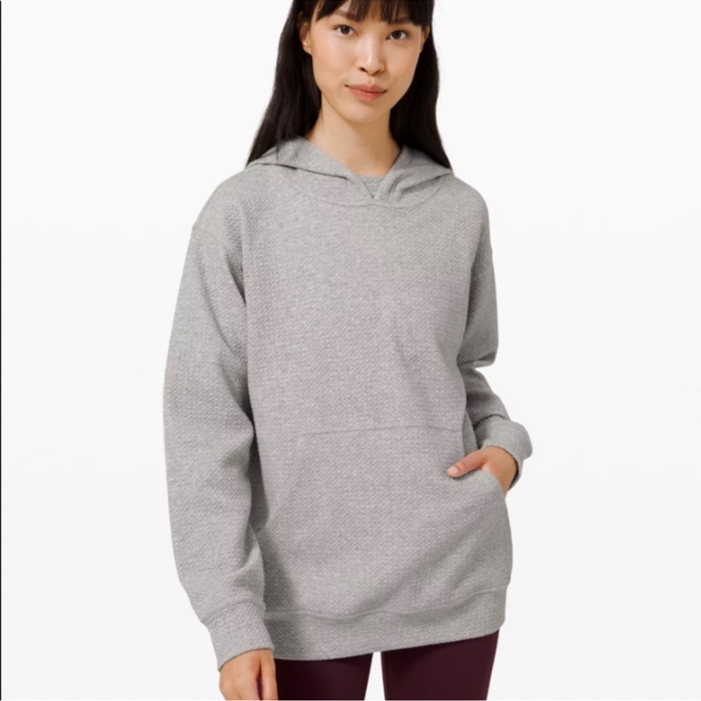 Lululemon Size 6 Gray All Yours Hoodie Bubble Dot Textured Hoodie Long Sleeve